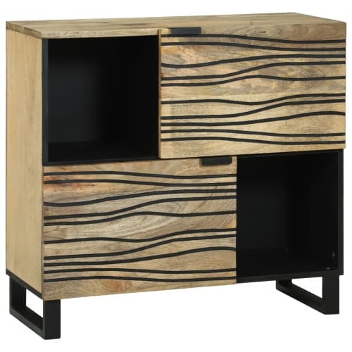 Skåp - 80x33,5x75 cm, Tillverkat i Solid Mango Trä