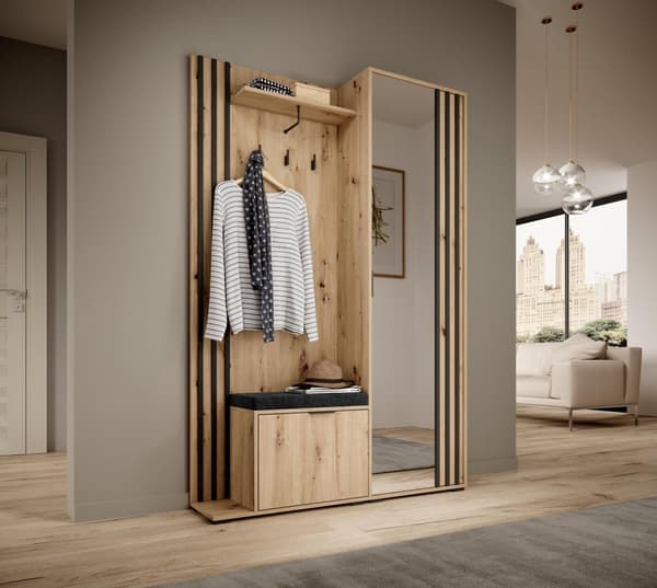 FURNLUX ENTRE SKAB NELLY EG & SORT 131CM