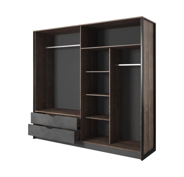 FURNLUX VAATEKAAPPI ARDEN MUSTA 220CM