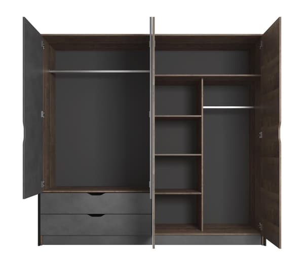 FURNLUX VAATEKAAPPI ARDEN MUSTA 220CM