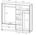 Pikkukuva 8 / 8: FURNLUX VAATEKAAPPI ARDEN MUSTA 220CM
