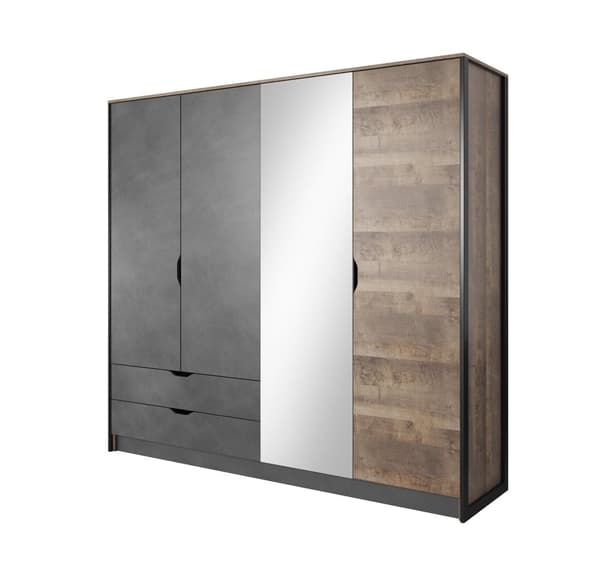 FURNLUX VAATEKAAPPI ARDEN MUSTA 220CM