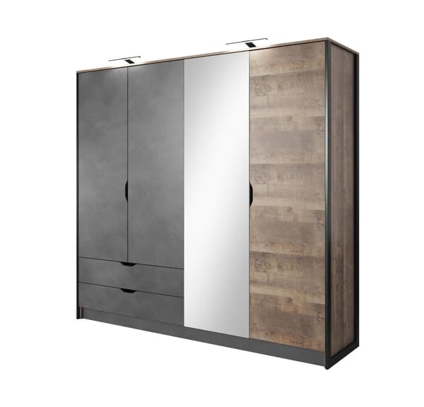 FURNLUX VAATEKAAPPI ARDEN MUSTA 220CM