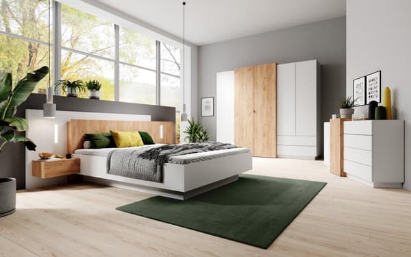 FURNLUX VAATEKAAPPI 3D VALKOINEN & KULTA 230CM