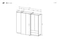 Pikkukuva 4 / 4: FURNLUX VAATEKAAPPI 3D VALKOINEN & KULTA 230CM