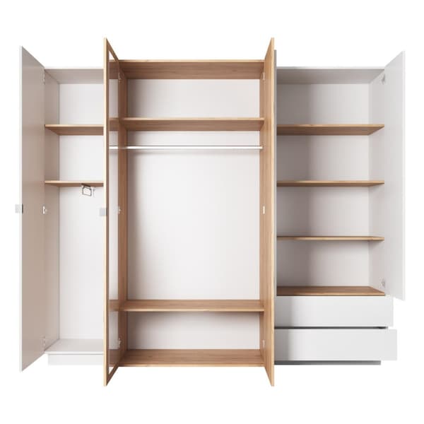 FURNLUX VAATEKAAPPI 3D VALKOINEN & KULTA 230CM