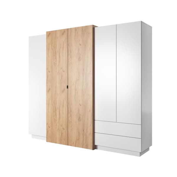FURNLUX VAATEKAAPPI 3D VALKOINEN & KULTA 230CM
