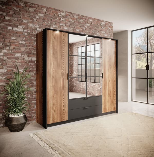 FURNLUX VAATEKAAPPI MILTON RUSKEA & MUSTA 224CM