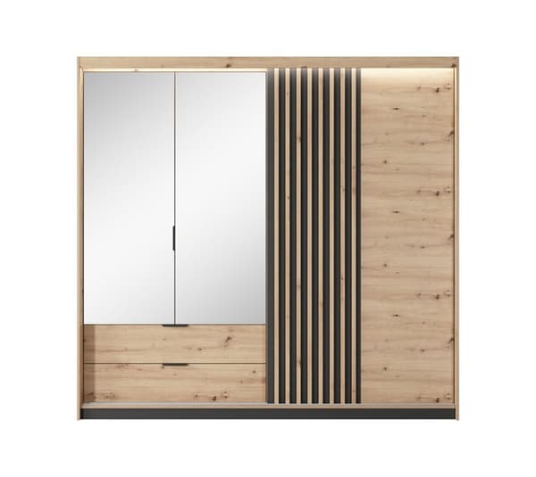 FURNLUX GARDEROB TALLY BEIGE & SVART 220CM