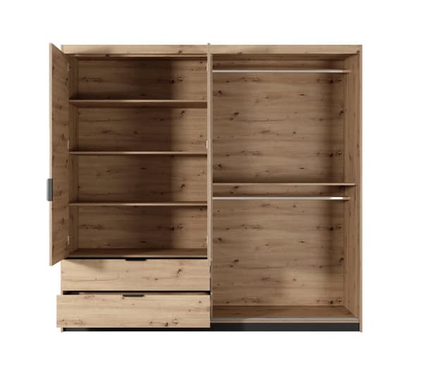 FURNLUX GARDEROB TALLY BEIGE & SVART 220CM