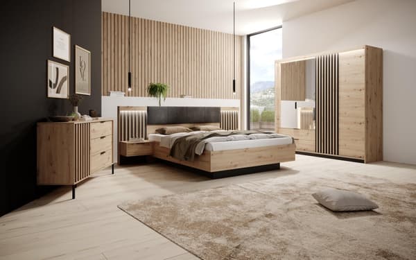 FURNLUX GARDEROB TALLY BEIGE & SVART 220CM