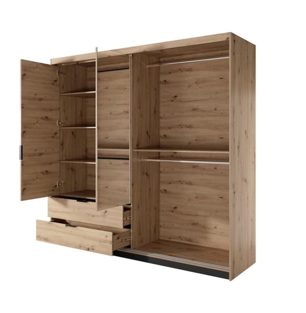 FURNLUX GARDEROB TALLY BEIGE & SVART 220CM