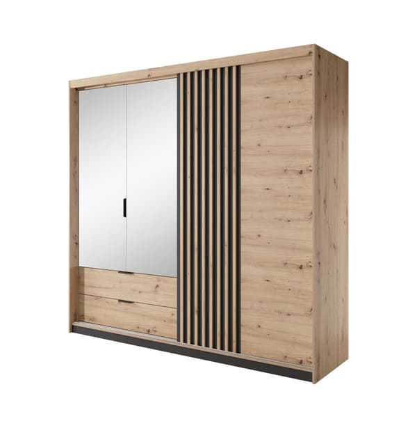 FURNLUX GARDEROB TALLY BEIGE & SVART 220CM
