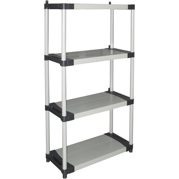 Muovihylly - TOOD - 4 hyllyä - kuorma 80 kg per hylly - 80x40x168 cm - musta/harmaa