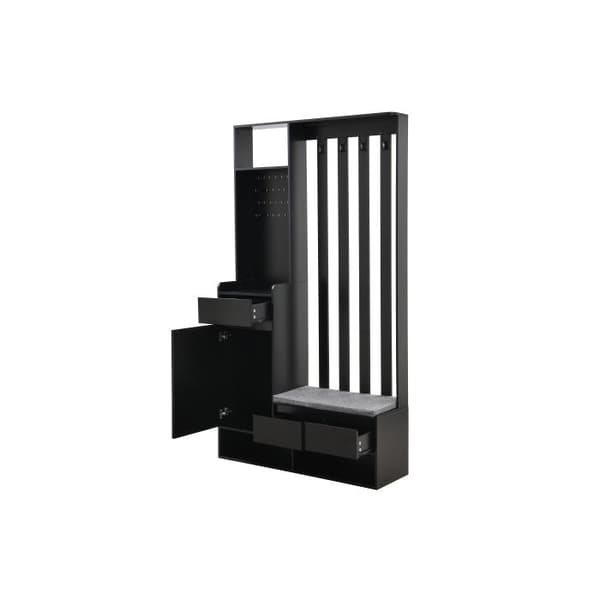 Entréhall med vadderad förvaringsbänk, modern entréhall med 4 krokar H180/B100/T35 cm