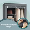 Miniatyrbillede 3 af 5: Rootz Fabric Garderobe - Tøjopbevaring - Rumarrangør - Maksimerer plads - 88 cm x 170 cm x 45 cm