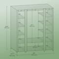 Miniatyrbillede 5 af 5: Rootz Fabric Garderobe Cabinet - Stof skab - Ikke -vævet opbevaring - Rumbesparende design - 45 cm x 150 cm x 175 cm