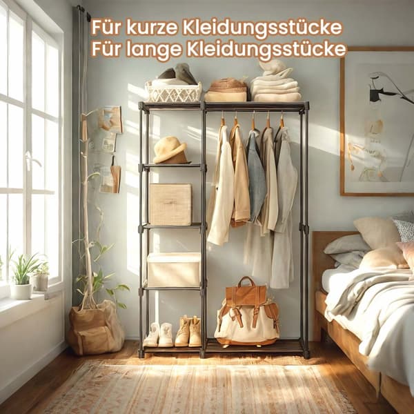Rootz Open Garderob - Klädställ - Klädbar - Organisera enkelt - 112x43x165 cm