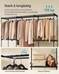 Miniatyrbillede 3 af 6: Rootz Garderobe Organizer - Tøjopbevaring - skabsløsning - holdbart ikke -vævet stof - 205 x 43 x 166 cm - sort