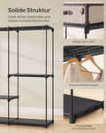 Miniatyrbillede 5 af 6: Rootz Garderobe Organizer - Tøjopbevaring - skabsløsning - holdbart ikke -vævet stof - 205 x 43 x 166 cm - sort