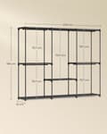 Miniatyrbillede 6 af 6: Rootz Garderobe Organizer - Tøjopbevaring - skabsløsning - holdbart ikke -vævet stof - 205 x 43 x 166 cm - sort