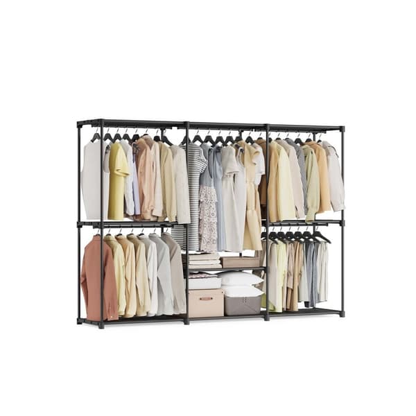 Rootz Garderobe Organizer - Tøjopbevaring - skabsløsning - holdbart ikke -vævet stof - 205 x 43 x 166 cm - sort