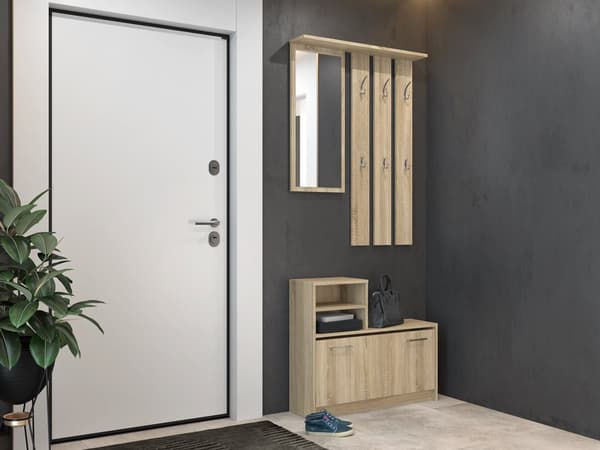 VERA GARDEROBE SPEJLBØJER + SKOSKAB SONOMA EGE