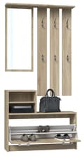 Miniatyrbillede 2 af 5: VERA GARDEROBE SPEJLBØJER + SKOSKAB SONOMA EGE