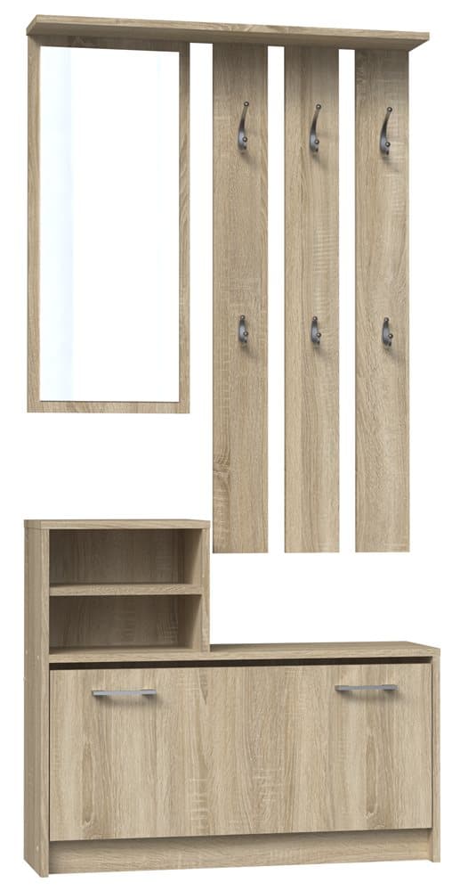 VERA GARDEROBE SPEJLBØJER + SKOSKAB SONOMA EGE