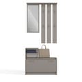 Miniatyrbillede 5 af 8: GARDEROBE VERA BØJLE MED SPEJL + SKOSKAB LERGRÅ