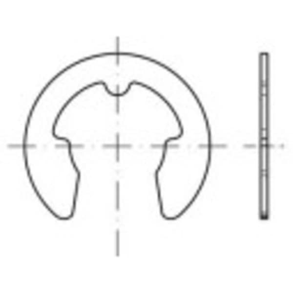 TOOLCRAFT 138518 Låsbrickor Inre diameter: 8 mm DIN 6799 Fjäderstål 250 st