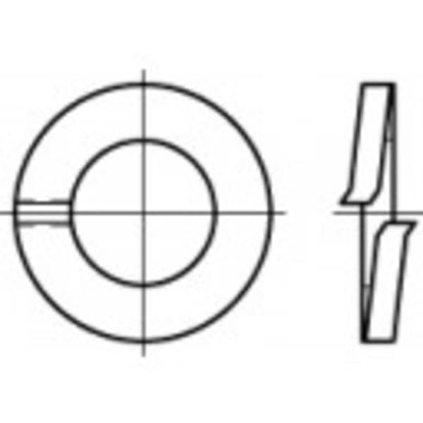TOOLCRAFT 105602 Fjäderring Inre diameter: 10.2 mm DIN 127 Fjäderstål 100 st
