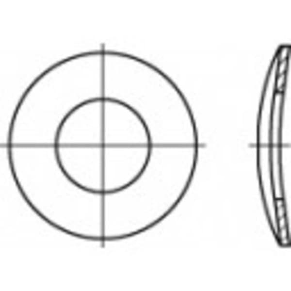 TOOLCRAFT 105927 Fjäderbricka Inre diameter: 8.4 mm DIN 137 Fjäderstål förzinkad 100 st