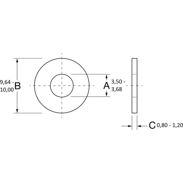 Bricka Keramik 1 st PB Fastener ANSI B18.22M-1981, R1990 (Regular) 702383