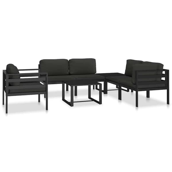 vidaXL sofastol med hynder aluminium antracitgrå