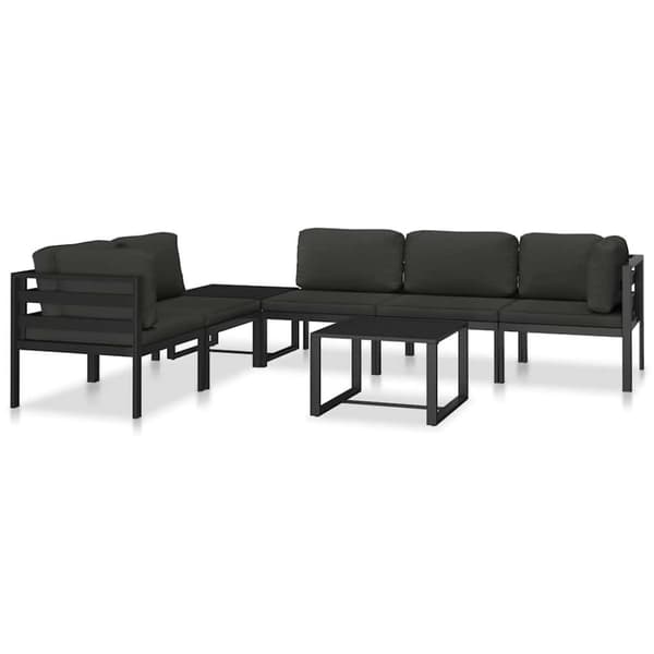 vidaXL sofastol med hynder aluminium antracitgrå