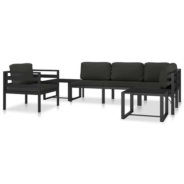 vidaXL sofastol med hynder aluminium antracitgrå