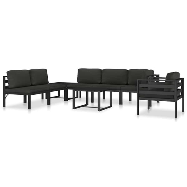 vidaXL sofastol med hynder aluminium antracitgrå