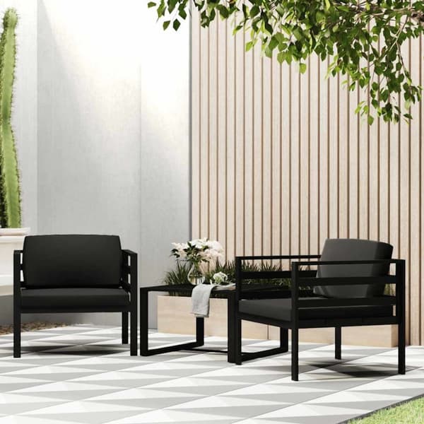 vidaXL sofastol med hynder aluminium antracitgrå