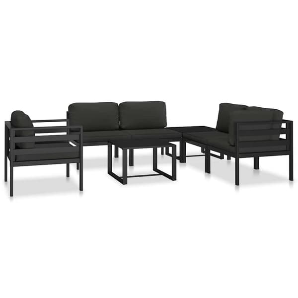 vidaXL midtermodul til sofa med hynder aluminium antracitgrå