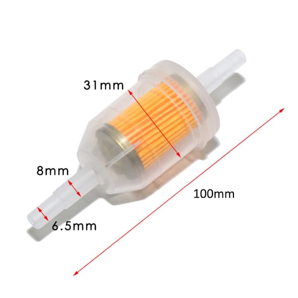 Universal Brændstoffilter 6,5mm/8mm 10-pak