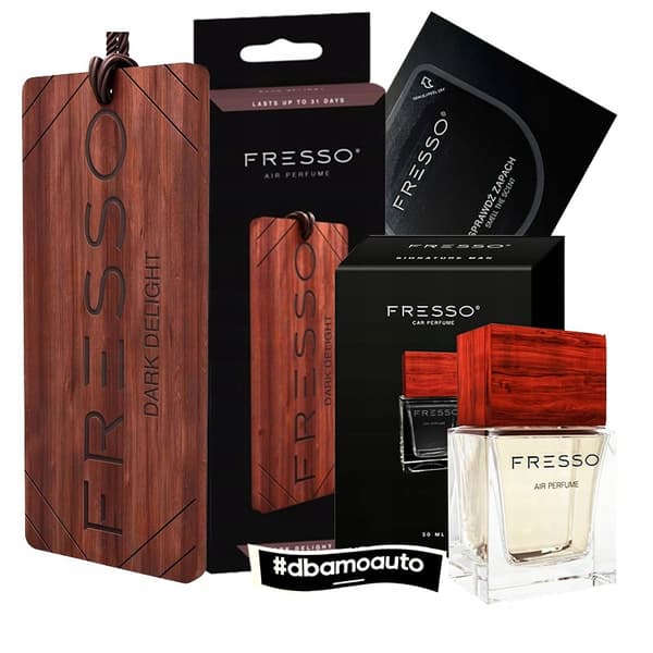 FRESSO DARK DELIGHT TUOKSUTIKKUJEN PAKETTI AUTOON 50 ML + AUTON RIIPUS