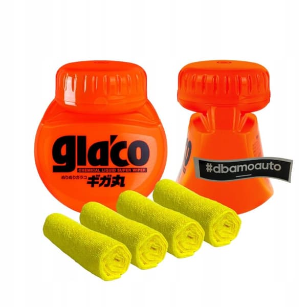 Soft99 Glaco Roll On Large osynlig vindrutetorkare i bilen + 4 mikrofiberdukar