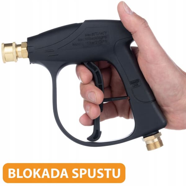 Sæt: Højtryksrenserpistol 4350PSI 22mm + Skumpistol 1000ml til højtryksrenser