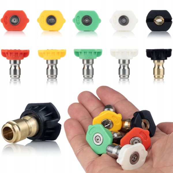 Sæt med 5 hurtigkoblede dyser til en højtryksrenser (0°, 15°, 25°, 40°, 60°) + 1000 ml skumpistol til en højtryksrenser