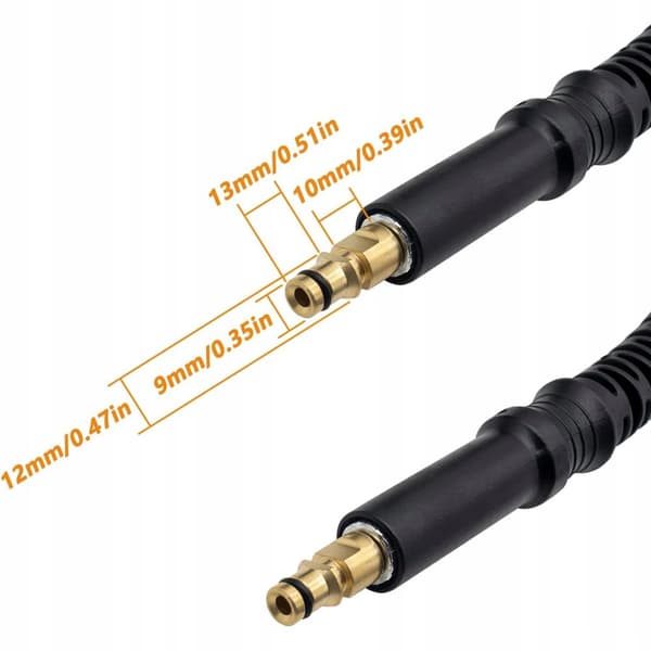 Högtrycksslang 10m Click-Click Kärcher K2 K3 K4 K5 K6 K7 + Vario-lans justerbar för högtryckstvätt