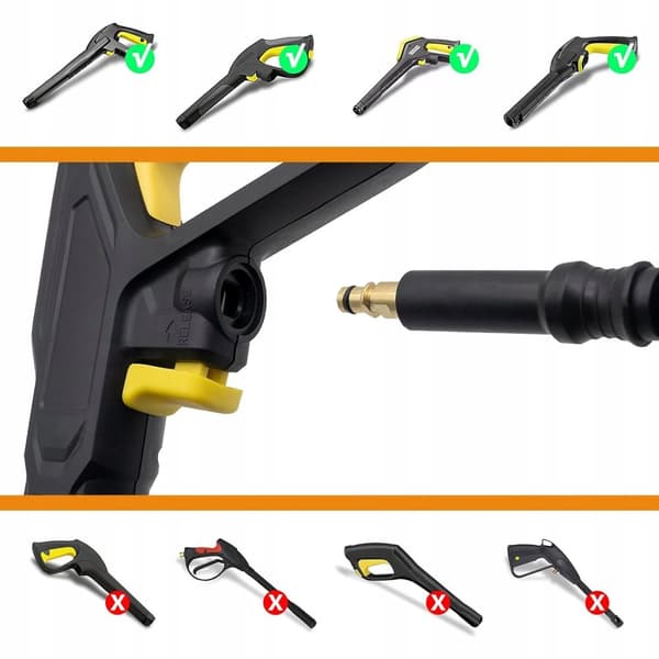 Högtrycksslang 10m Click-Click Kärcher K2 K3 K4 K5 K6 K7 + Vario-lans justerbar för högtryckstvätt