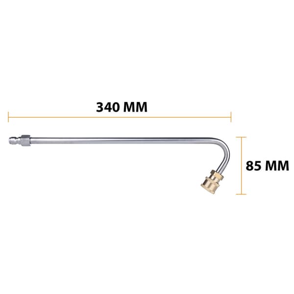 Højtryksrenserlanse 1/4"" 34cm U type