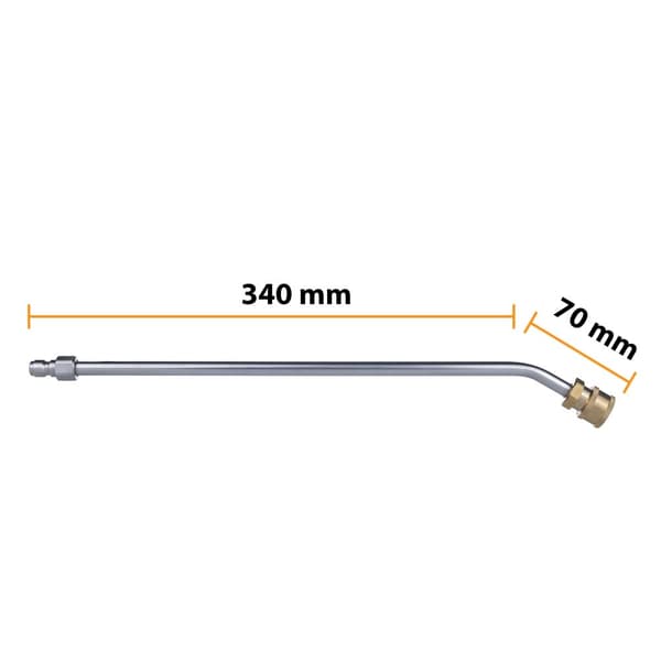 Højtryksrenserlanse 1/4"" 34cm, bøjet 30°