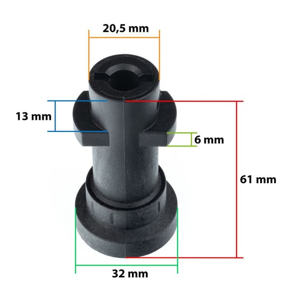 Bajonetadapter / stik til tilslutning af tilbehør med et 1/4" gevind til Kärcher K